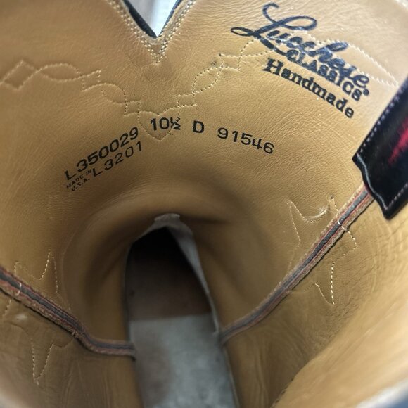 Lucchese Classics Handmade L350029 Black Cherry Roper Cowboy Boots Mens 10.5 D - Picture 5 of 12